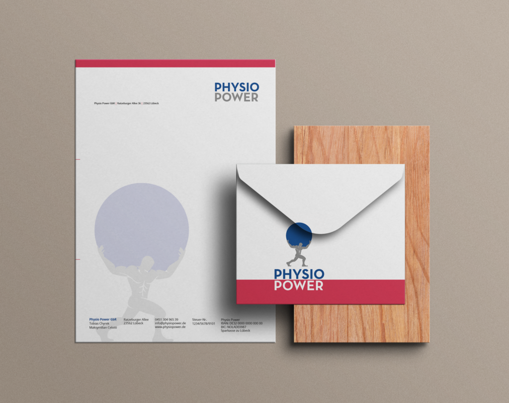 Briefpapier und Briefumschlag mit Corporate Design von Werbeagentur aus Luebeck